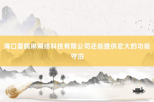 海口夏鸥琳网络科技有限公司还能提供宏大的功能守旧
