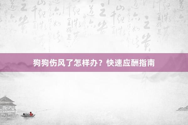 狗狗伤风了怎样办？快速应酬指南